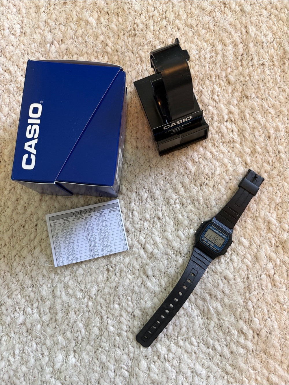 CASIO F-105W-1A Vintage Illuminator Classic Digital Watch - Black